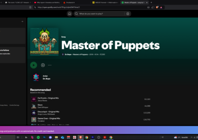 blackout records copyright infringement spotify VA MASTERZ OF PUPPETS Festival Mop