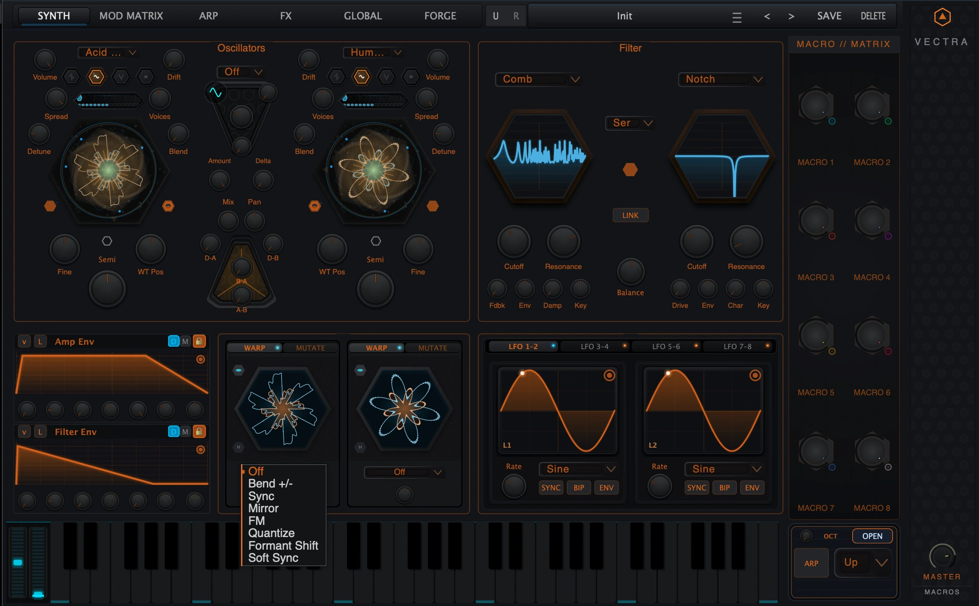 Figure 7. Prism menu example. Menu-open screenshots are used only where the manual explains mode selection.