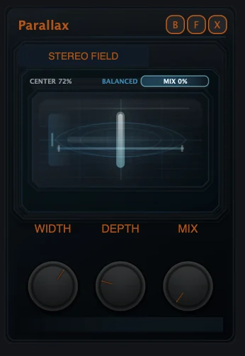 Figure 11. Compact Parallax card for stereo depth, width and mix control.
