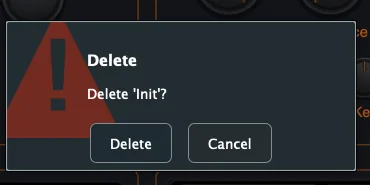 Figure 6. Delete confirmation dialog for the current preset.