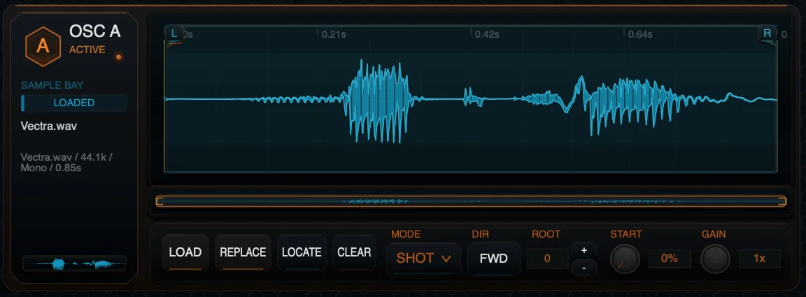 Figure 5. Focused waveform lane with start/loop markers and the overview rail underneath.