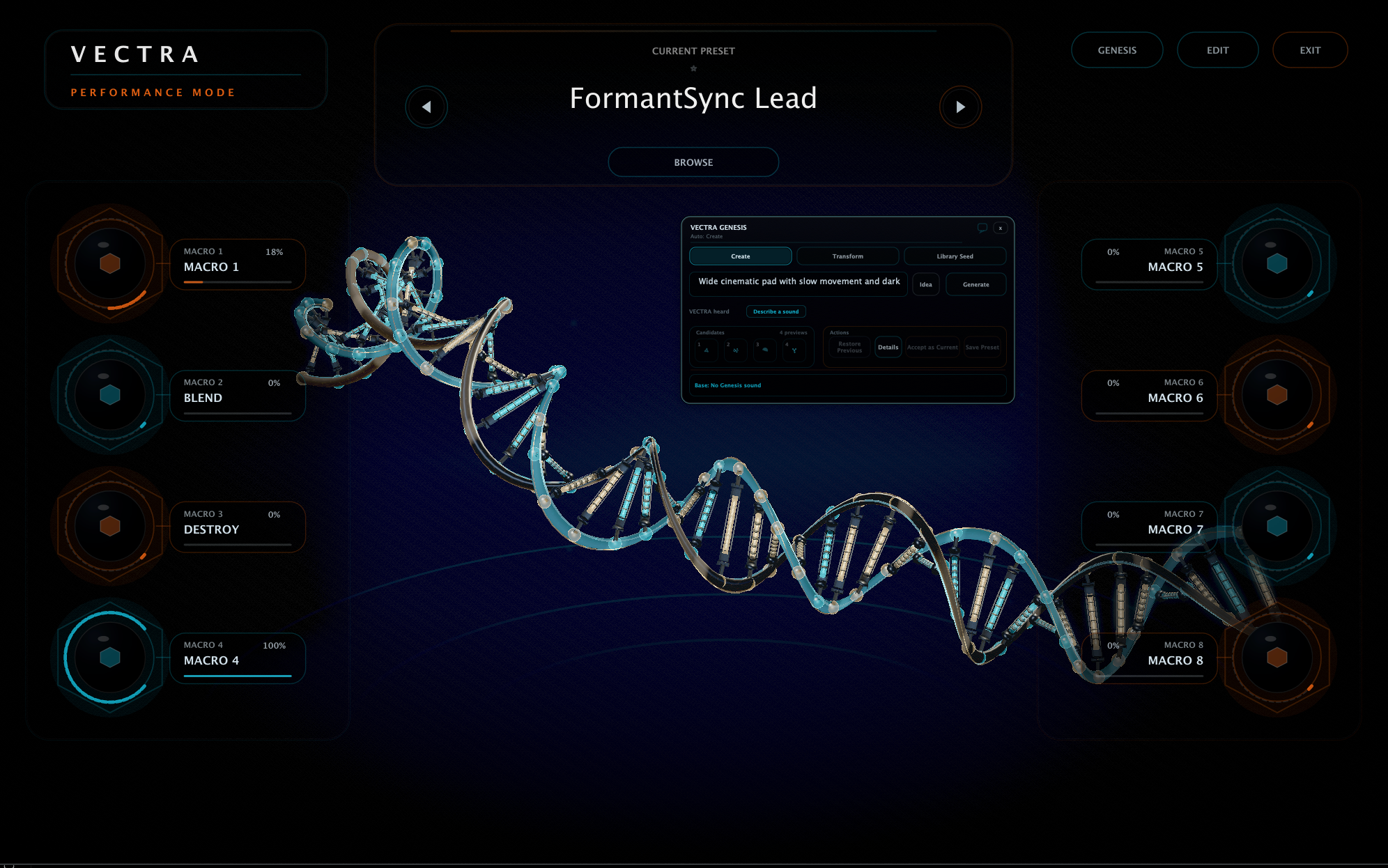VECTRA Genesis inside the VECTRA performance genome interface