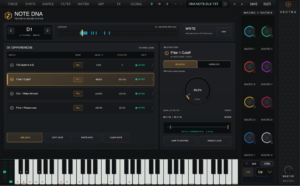 VECTRA NOTE DNA interface showing per-note sound-state authoring