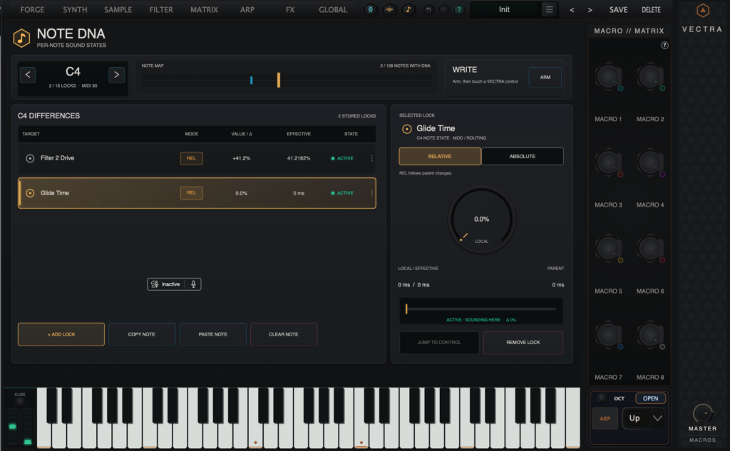 Note DNA Glide VECTRA Synth Wavetable