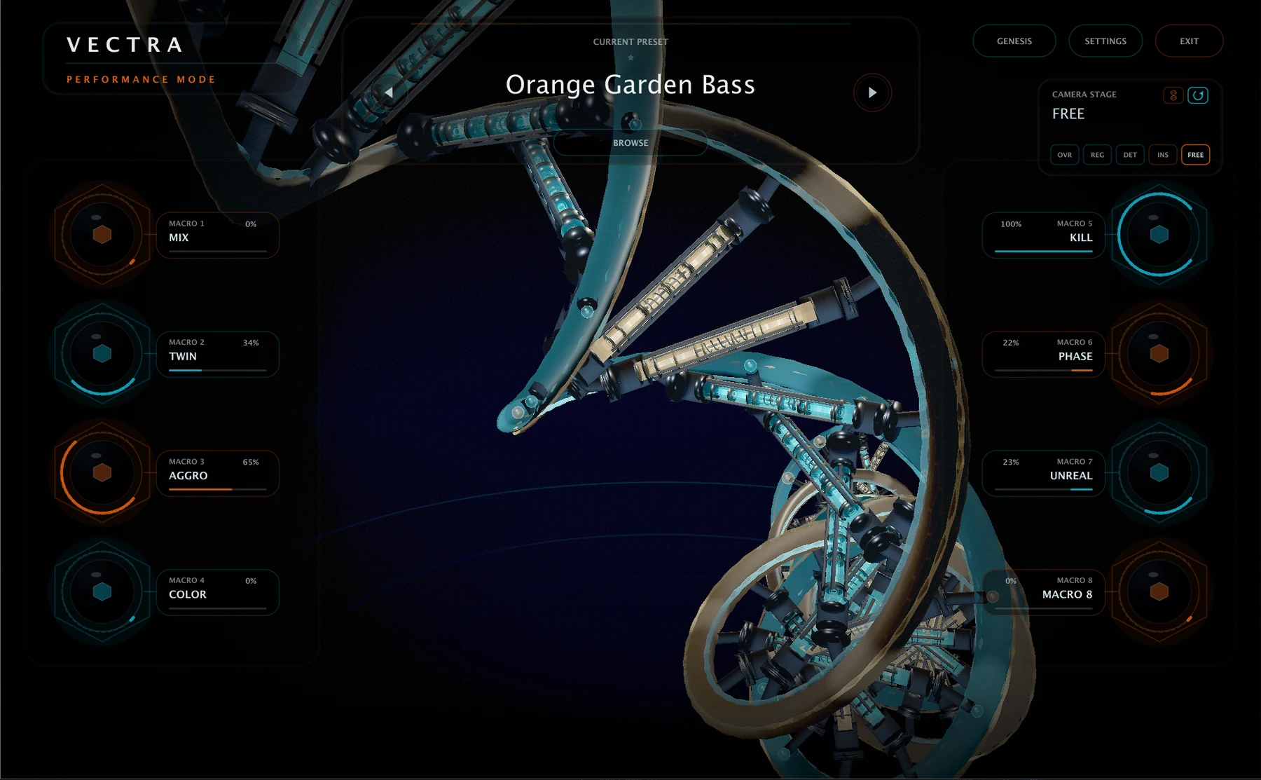 Orange Garden Bass performance state one